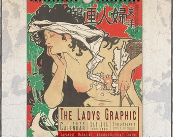 Japanese Art Calendar 2024 "Toyo Fujin, Lady's Graphic Magazine Cover Illustrations" Monthly Wall Calendar