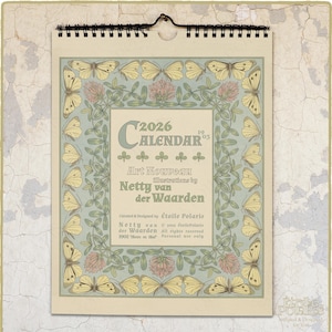 2026 Botanical Wall Calendar "Art Nouveau Plant Illustrations by Netty van der Waarden 1903" Floral Monthly Calendar