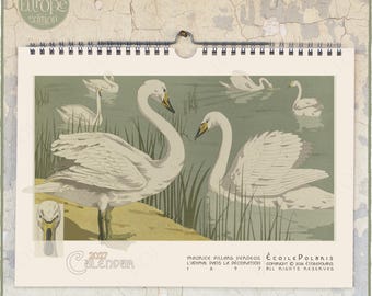 Dierenkalender 2027: Art Nouveau-dierenillustraties door Verneuil 0010001-EU