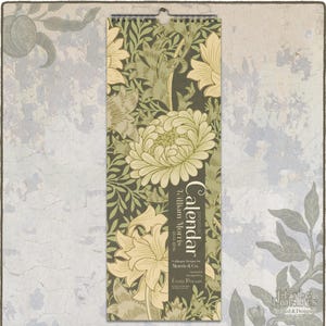 Calendario perpetuo, disegni di carta da parati di William Morris, movimento Arts and Crafts, 1834-1896 per compleanni, anniversari e date di celebrazione
