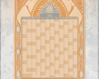 2027 Year Planner, Art Nouveau Illustrations by Georg Rueter, 1899 / 1090102-NY