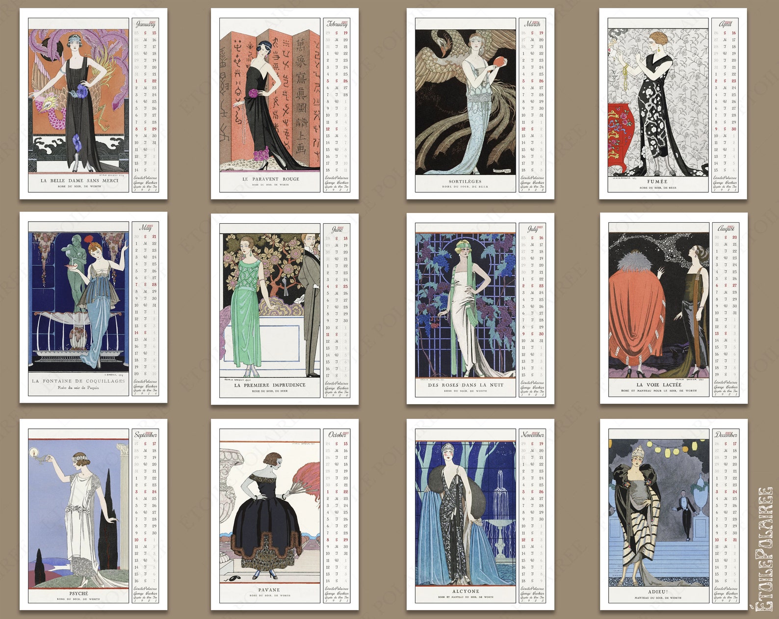 2023 Art Deco Calendar / 1920s Women by Barbier / Etsy