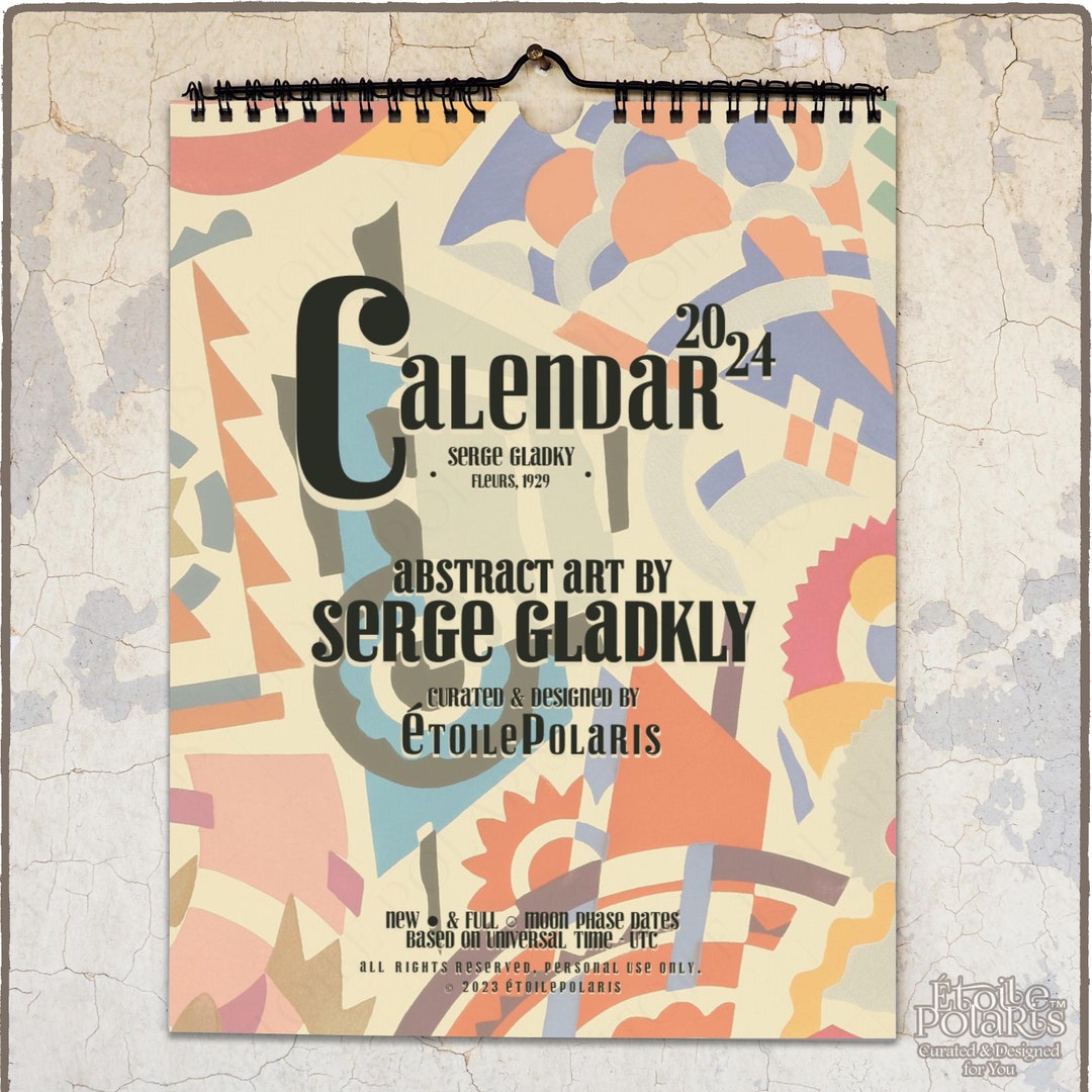 Abstract Art Calendar 2024 cubist Floral Art Deco Etsy