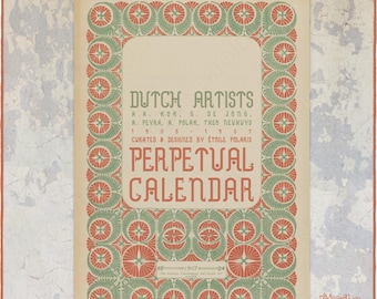 Art Nouveau Perpetual Calendar : Dutch Artists Undated Planner (A3/Tabloid Size) 1050101-NY