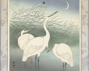 2026 Japanese Birds Calendar: Ohara Koson Woodblock Prints Wall Planner 0040203-NY