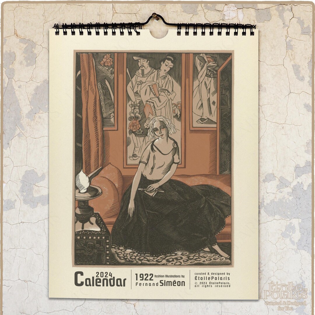 2024 Wall Calendar 1920s Fashion Illustrations by Fernand Siméon Etsy