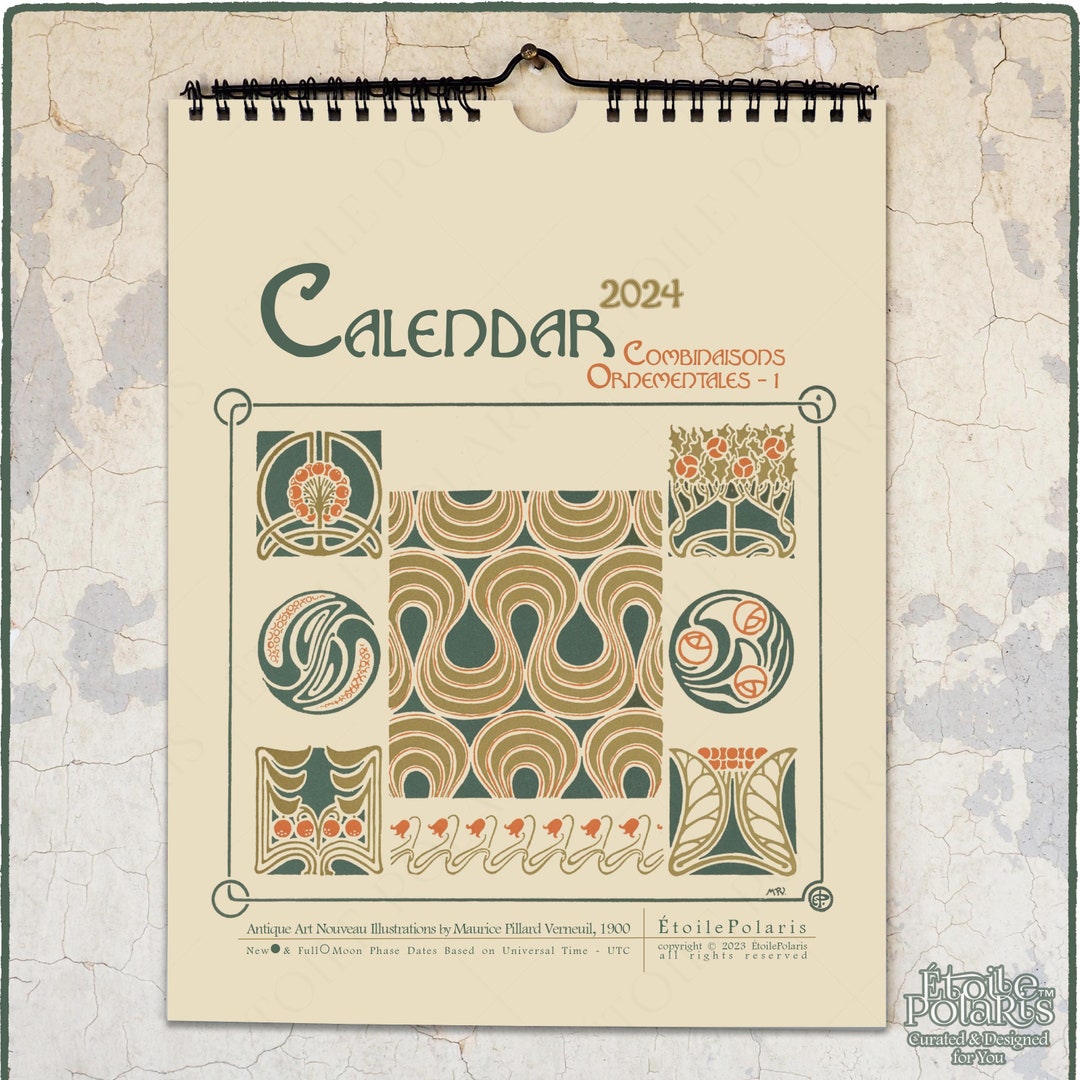 2024 Art Nouveau Calendar / Illustrations by M. P. Verneuil