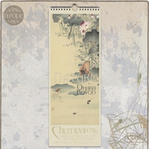 Japansk träblockskalender 2026: Ohara Koson Art, smal väggkalender 0060203-EU