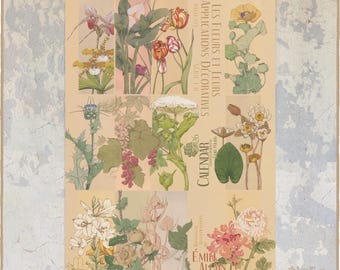 2026 Botanical Calendar : Émile-Allain Séguy Art Nouveau Illustrations - A3/Tabloid Size 0050403-NY