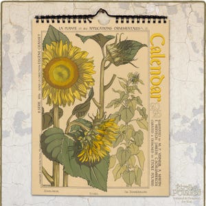 Calendario botanico 2025 -III- Illustrazioni di piante in stile Art Nouveau del 1900 di Maurice Pillard Verneuil / Calendario mensile da parete
