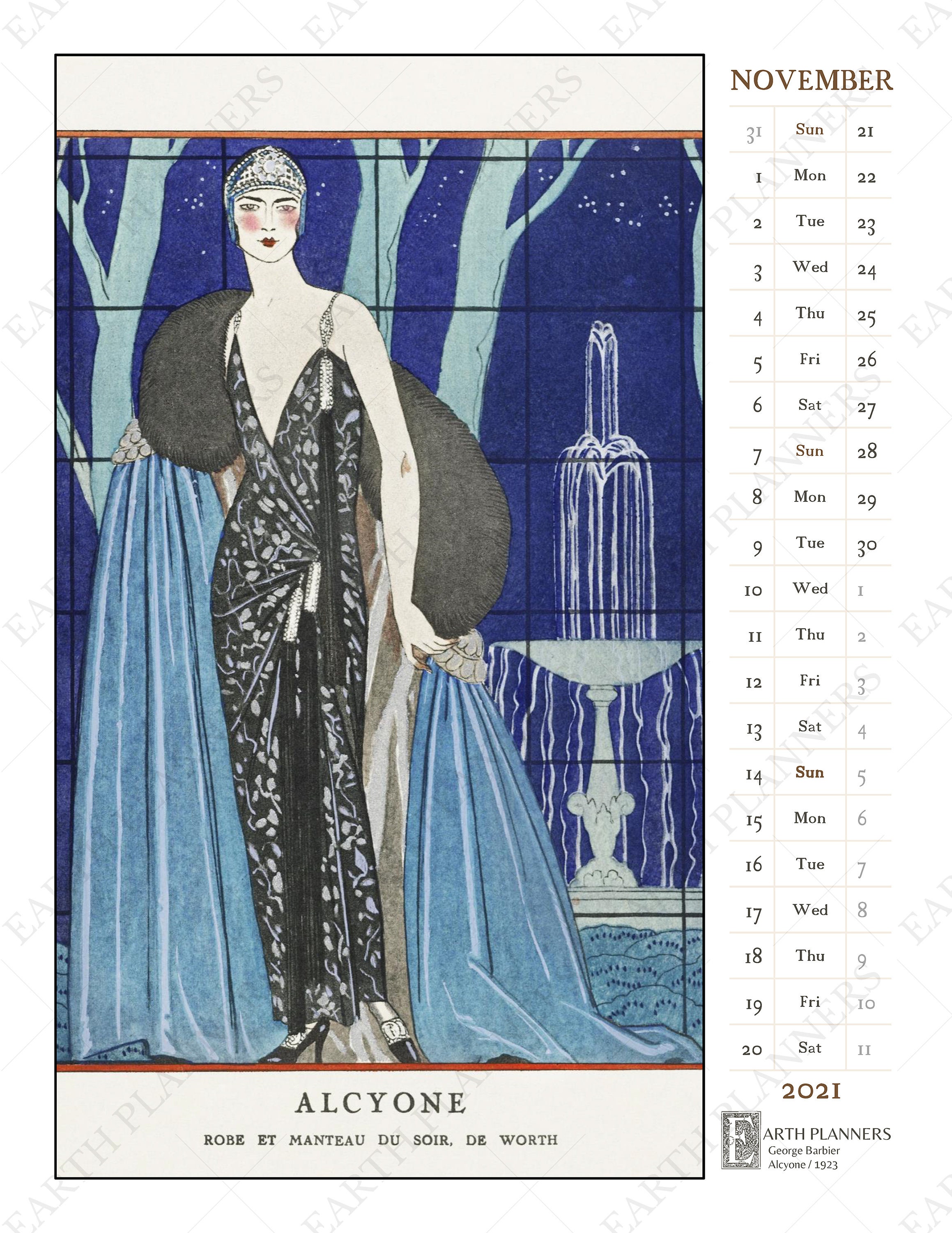 Art Deco Calendar 2021 Printable / 1920s Dress & Antique Etsy