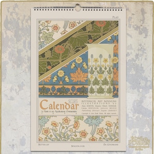 Calendario botanico 2025 -I- Illustrazioni di piante Art Nouveau di M.P. Verneuil e altro... 1896, Agenda mensile floreale - A3, formato tabloid