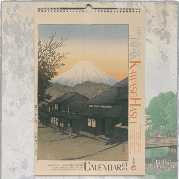 2026 Japanese Art Calendar : Kawase Hasui Shin-hanga Woodblock Prints 0050207-NY