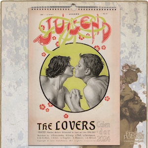 2024 Wall Calendar, Jugend German Art Nouveau Magazine Covers "The Lovers" 1896-1902  / Monthly Planner A3, Tabloid Size