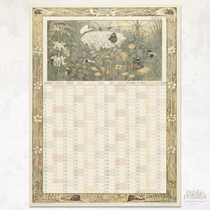 2026 Wall Planner / Art Nouveau Nature Illustrations by Theo van Hoytema, 1910 / 0080003-NY