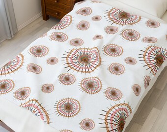 Manta de felpa con diseño bohemio chic de flores y hojas, suave y decorativa, ideal para regalar, acogedora manta para sofá, con motivos florales.