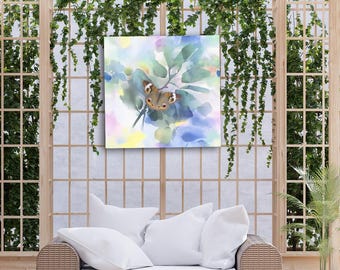 Arte mural de mariposas con ojillos: Impresión giclée con fondo de acuarela, decoración para dormitorios, terrazas, variedad de tamaños, calidad de museo.
