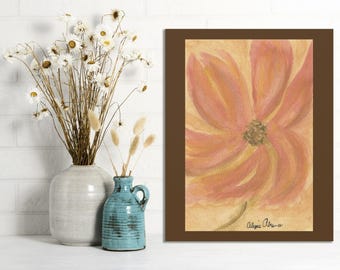 Arte mural floral en lienzo, impresión en lienzo de una pintura de acuarela original, elegante decoración floral, decoración del hogar, regalo de boda, arte para la sala de estar.