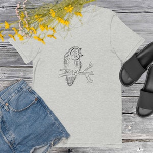 Owl Tshirt, Wildlife Shirt, Owl on a Branch T-shirt, Unisex Shirt, Womens Wildlife Shirt, Mens Owl Tshirt, Bird Tshirt, Unisex Shirt