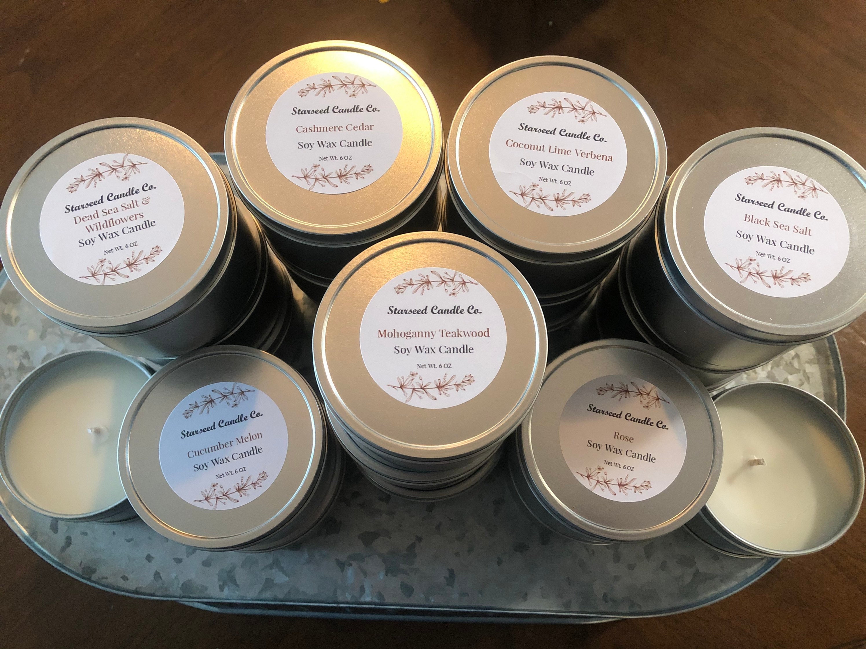 6 oz. Hand Poured Soy Wax Candles Etsy