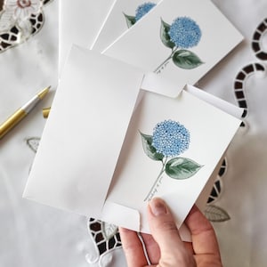 Hydrangea Cards - Thinking Of You - Flower Cards - Botanical Stationery - Hydrangea Artwork