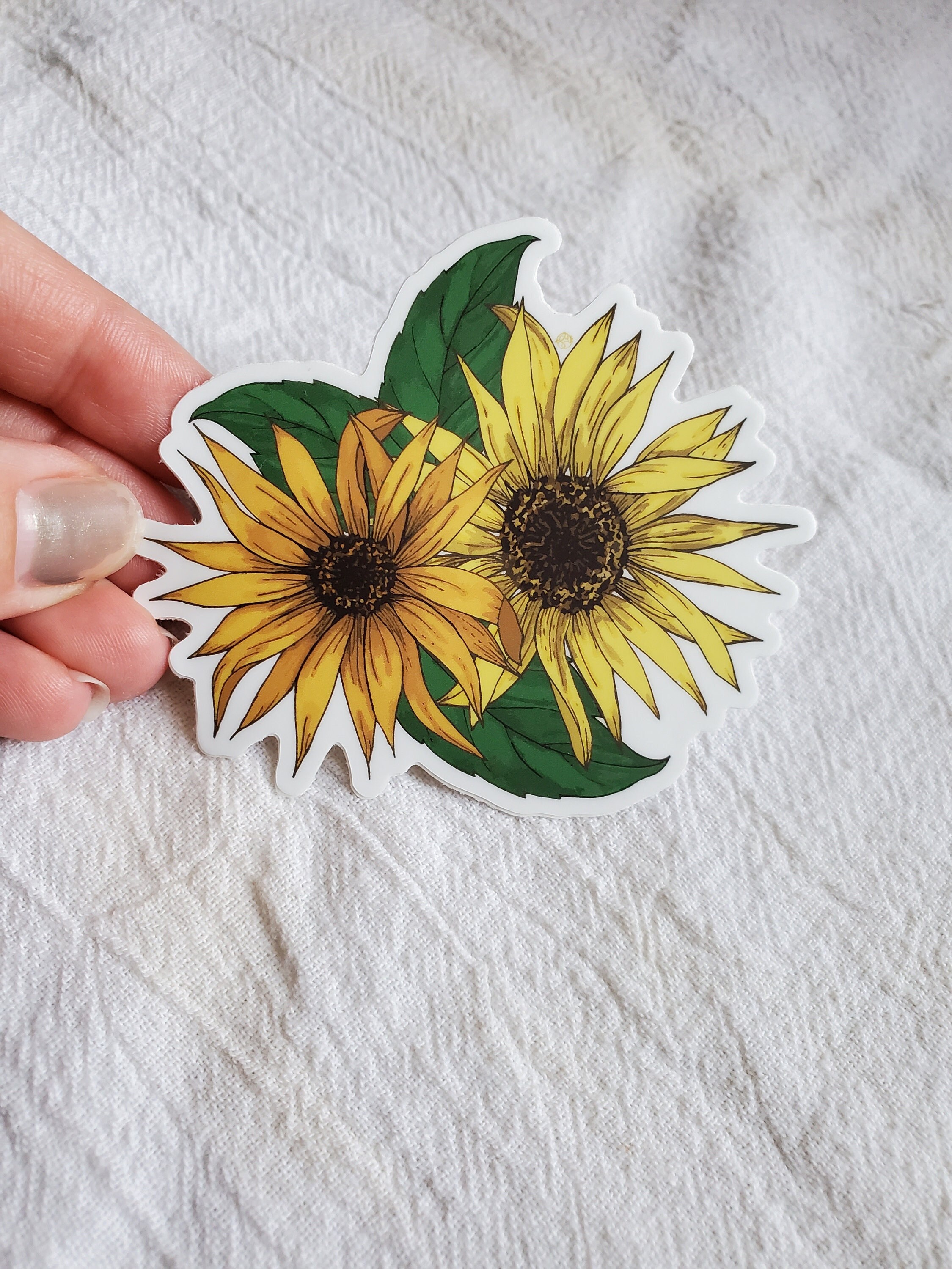 Sunflower Vinyl Sticker - Matte - Laptop Accessory - Water Bottle ...