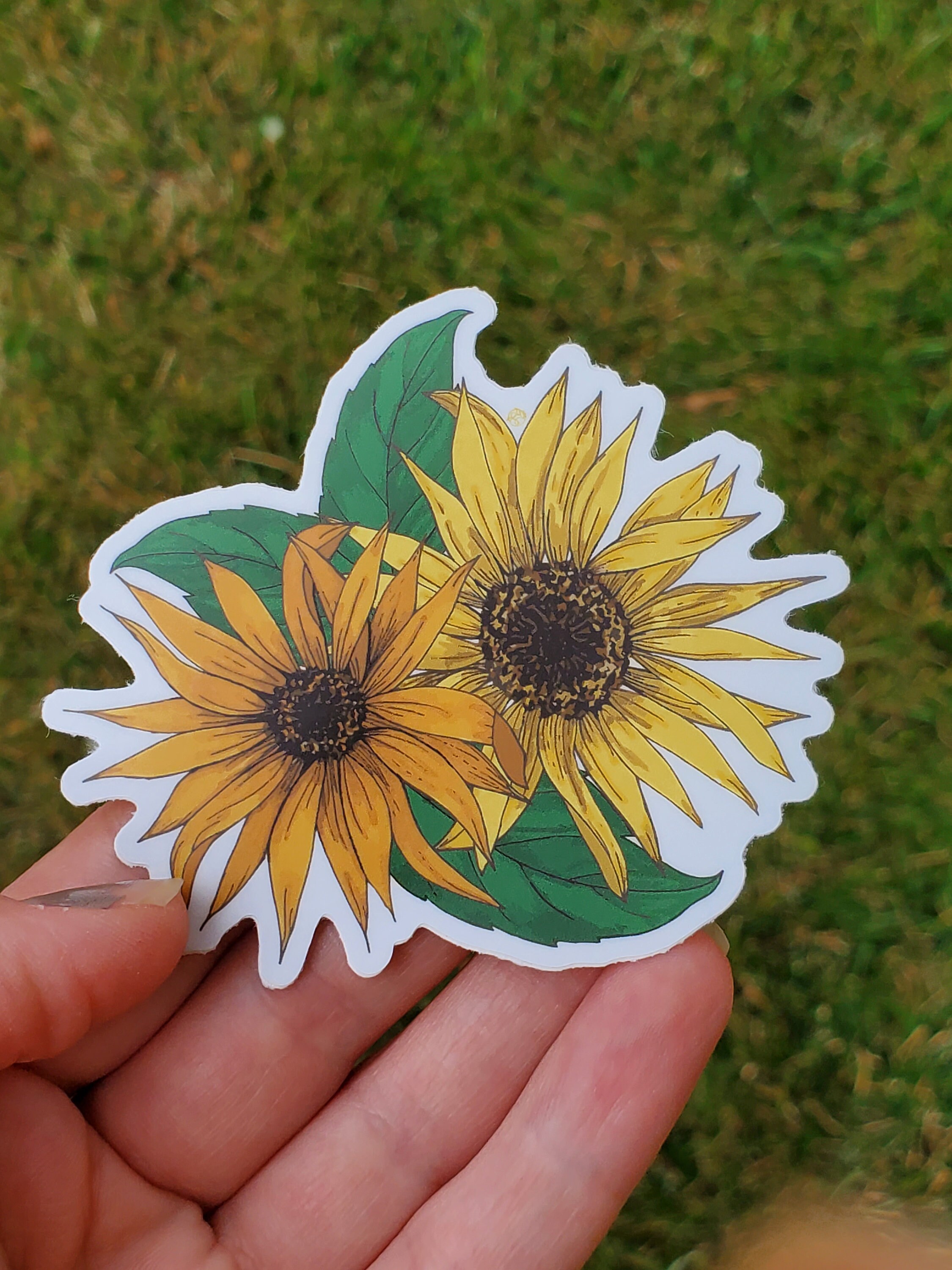 Sunflower Vinyl Sticker - Matte - Laptop Accessory - Water Bottle ...