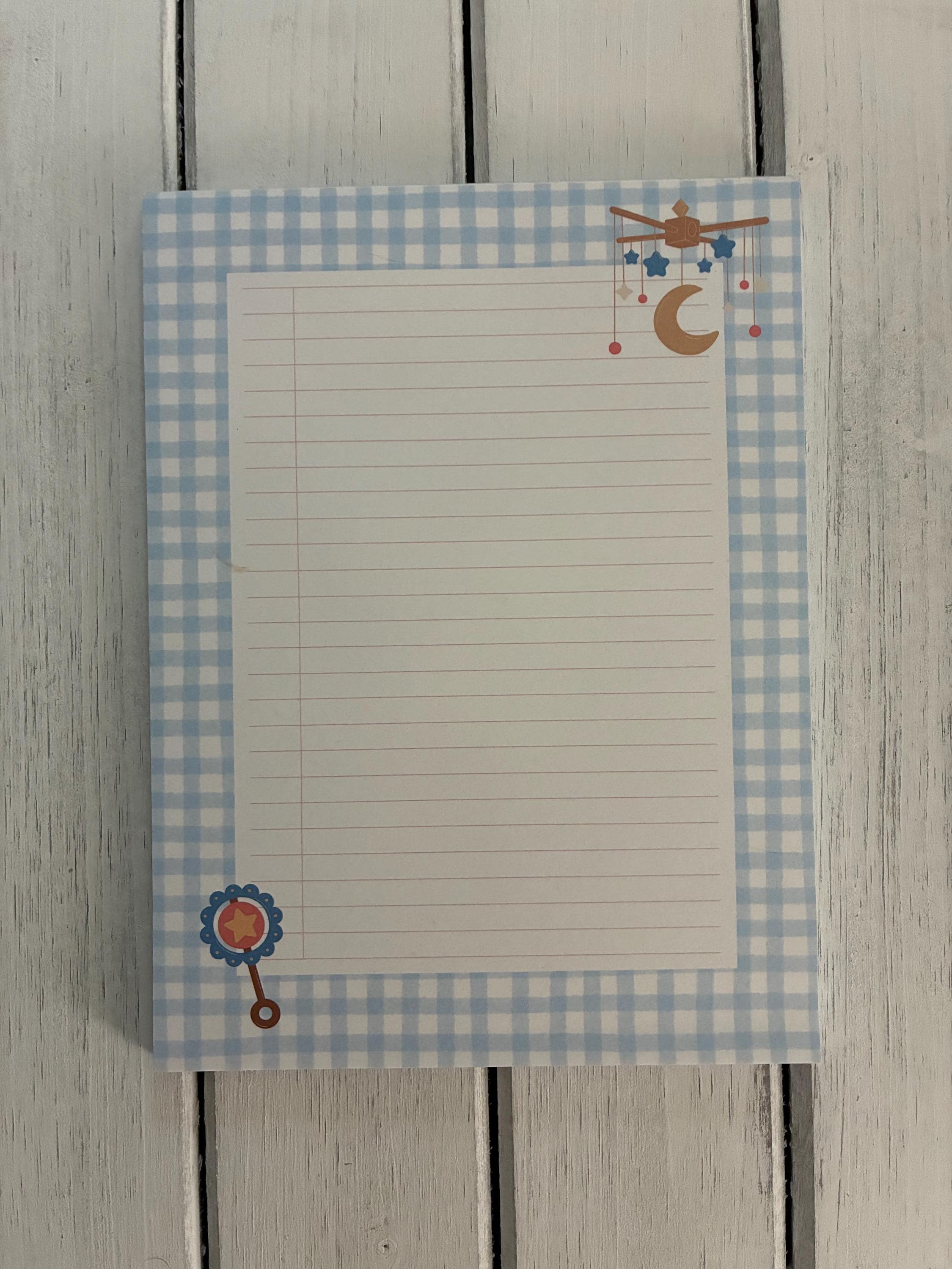 Blue Plaid Baby Notes Notepad | 6x8” | 50 Pages - Etsy
