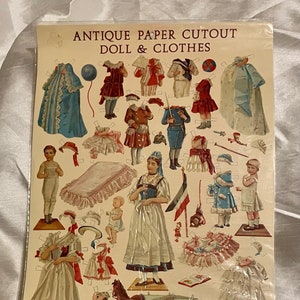 Antique Paper Cutout Dolls & Clothes
