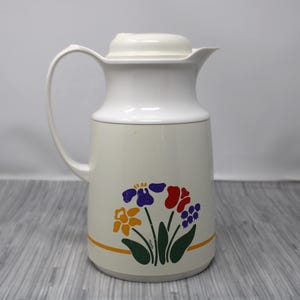 Vintage 80's 'Helga' Thermos in Nina Pattern - Made in West Germany - Helga Nina Thermos Brand Carafe - Insulated Thermos Carafe No. 490