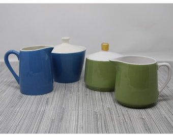 Vintage Ceramic Creamer & Sugar Bowl Set – Mid Century Modern Kitchen