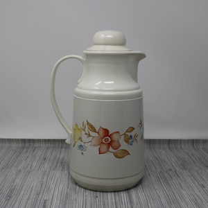 Vintage Insulated Carafe with Flowers - Floral Insulated Carafe - Coffee Pitcher