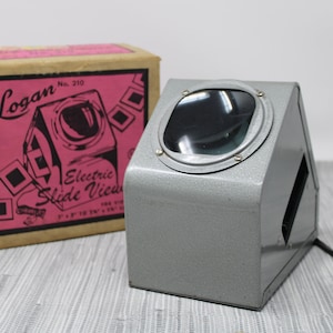 Vintage Logan Electric Slide Viewer No. 210 - Table Slide Viewer for 2&quot; x 2&quot; Slides - Complete with Box