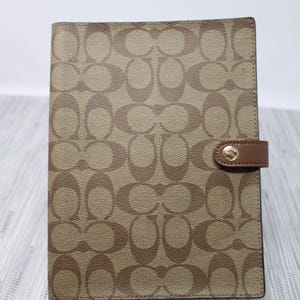 Coach Notebook Cover in Signature Canvas  - Luxury Coach Journal Notebook with Classic Canvas - Tablet or Notebook Cover