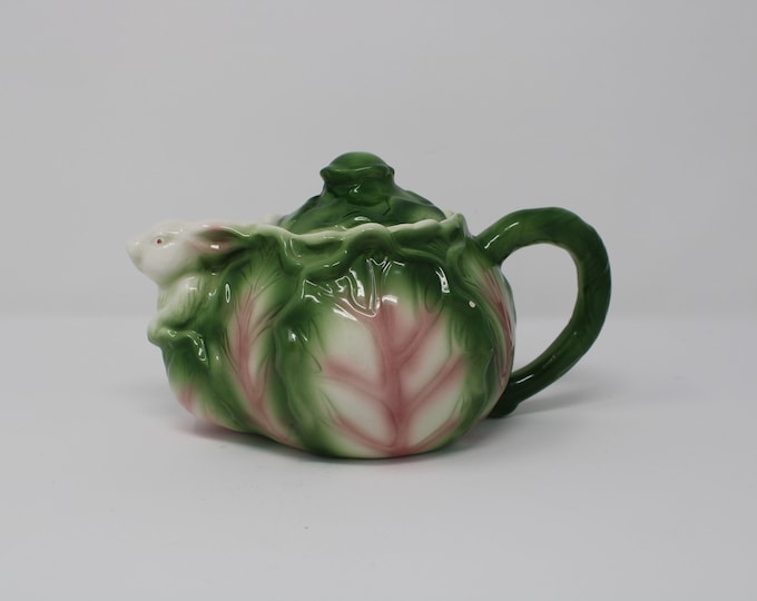 Vintage Albert E. Price Cabbage Rabbit Ceramic Teapot - Made in the ...