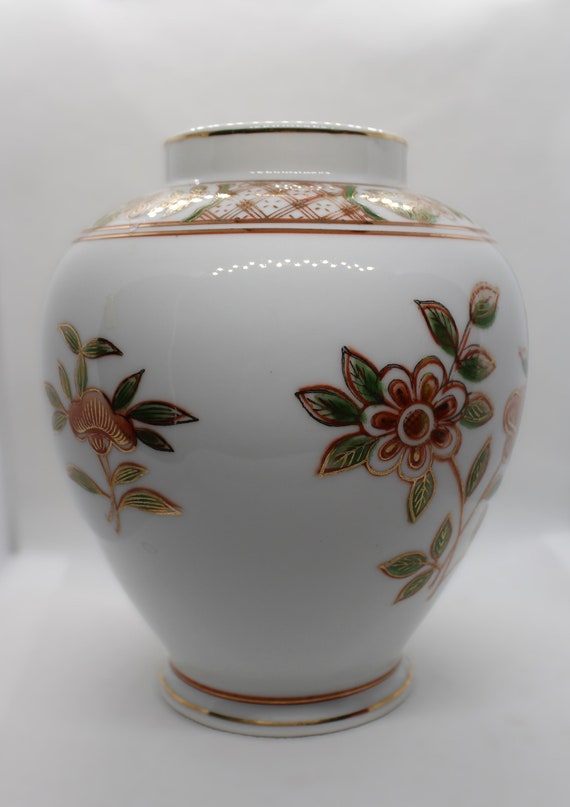 Vintage Andrea by Sadek 8945 Hand Painted Floral Vase - Made in