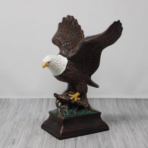 Vintage Hand Painted Ceramic Bald Eagle Statue