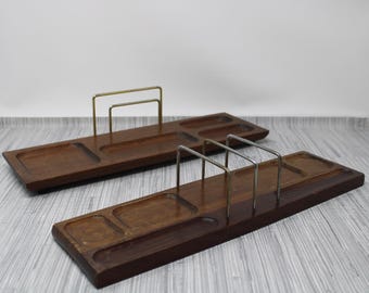 Vintage MCM Solid Wood Dresser Valet - Desk Organizer