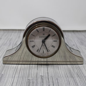 Vintage International Silver Company Small Mantle Clock - International Silver Desk Sized Mantle Clock