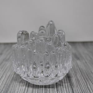Vintage Kosta Boda Goran Warff Sweden Ice Sculpture Glass Candle Holder