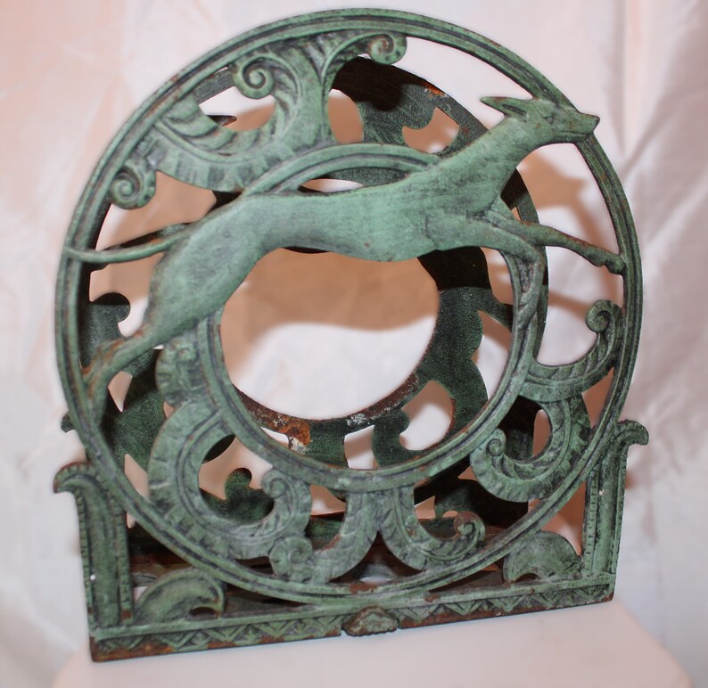 Antique 1920's Cast Iron Art Deco Style Greyhound Magazine Rack Etsy