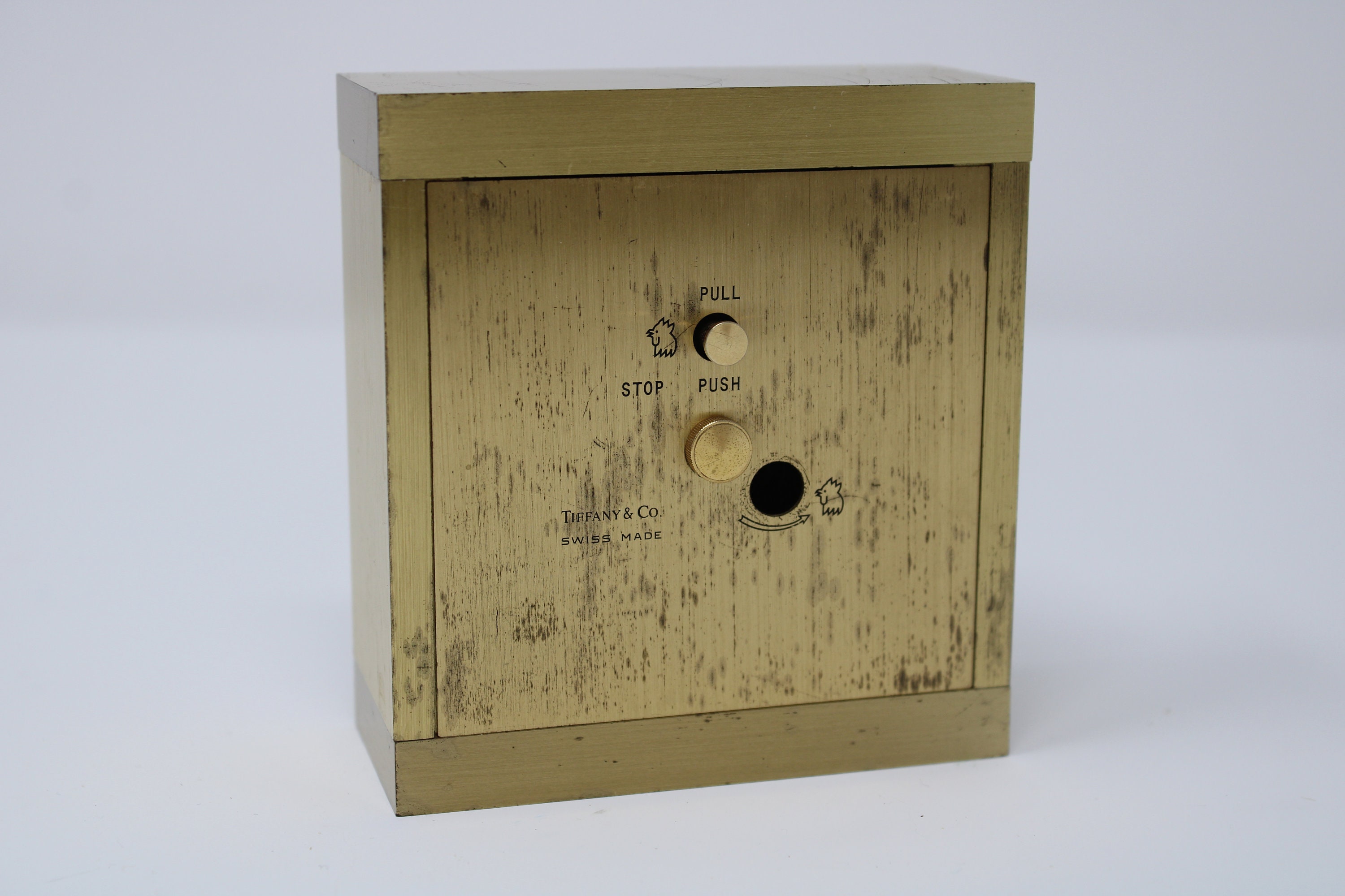 Vintage Tiffany & Co. Portfolio Brass Quartz Roman Numeral Desk