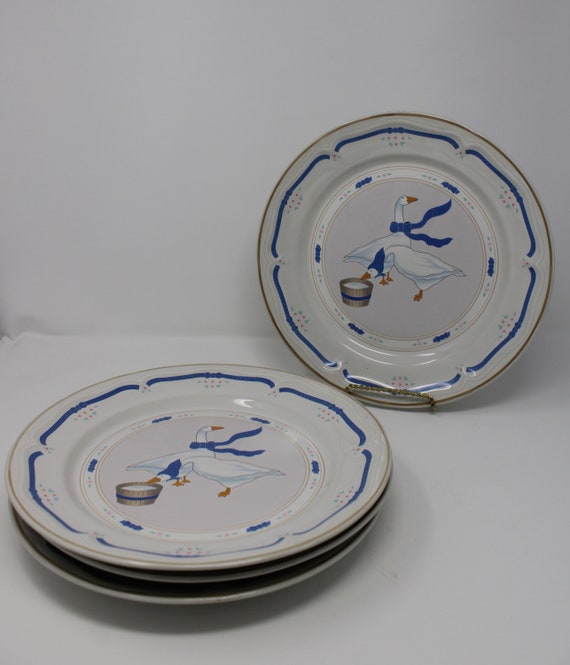 Set of 4 Newcor White Goose 10.5