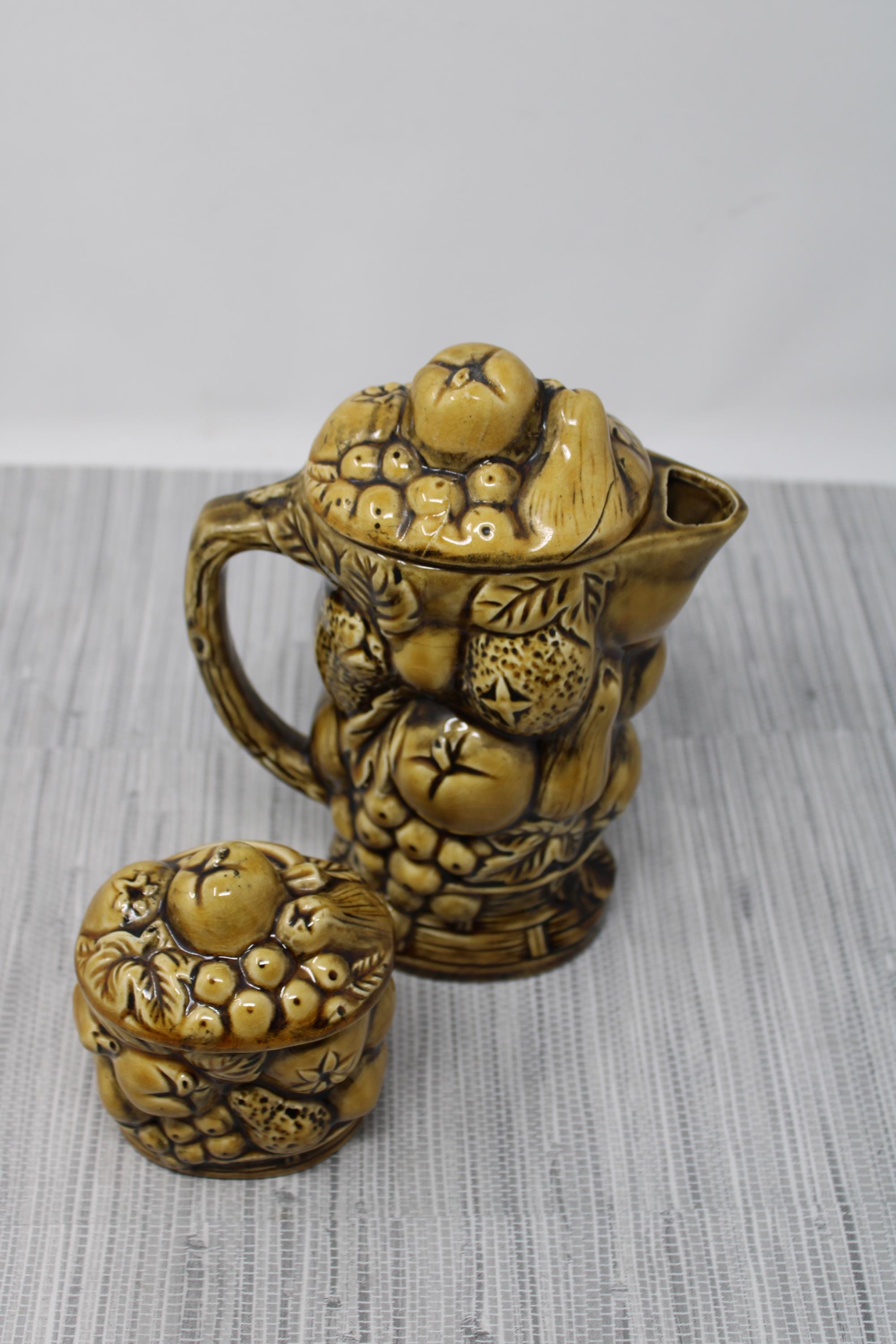 【在庫一掃】 Pitcher, Topiary, Ceramic Vintage or and Bowl Sugar Covered 花瓶・フラワースタンド