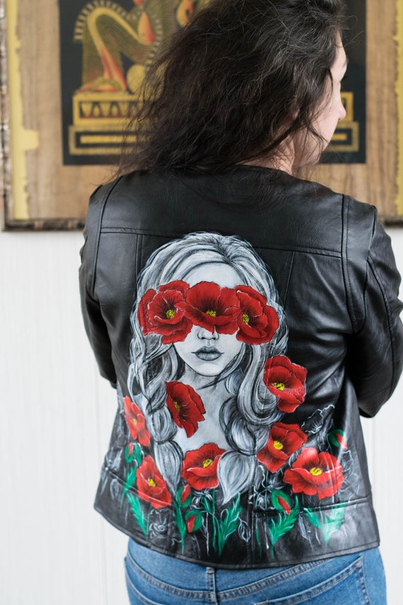 Veste en cuir customisé femme deals