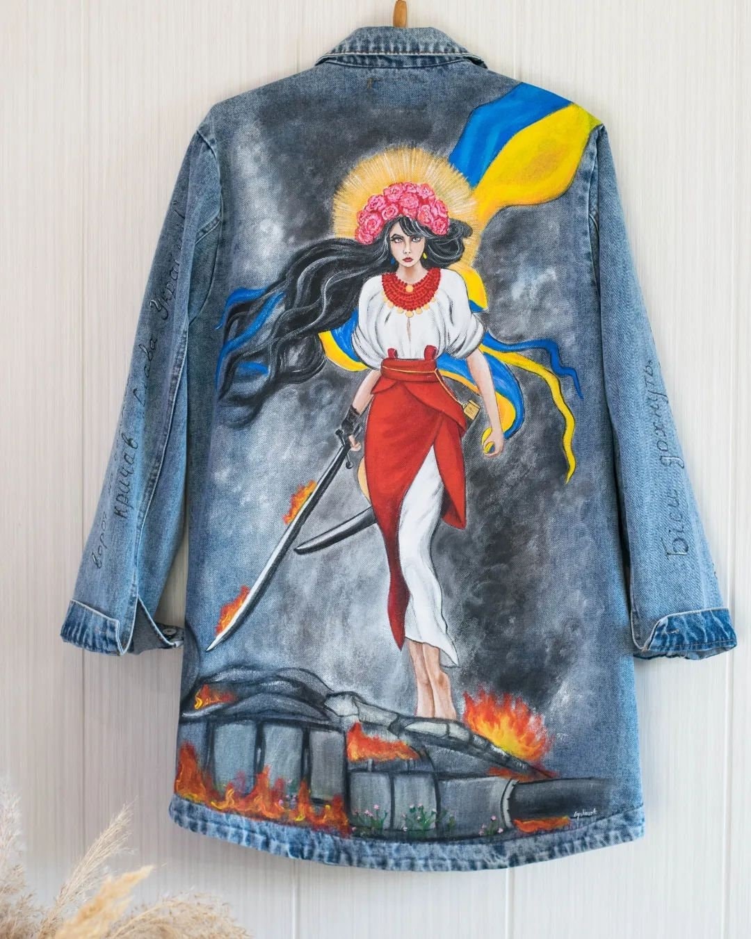 Louis Vuitton Custom Denim Jacket; Hand Painted; Art on denim