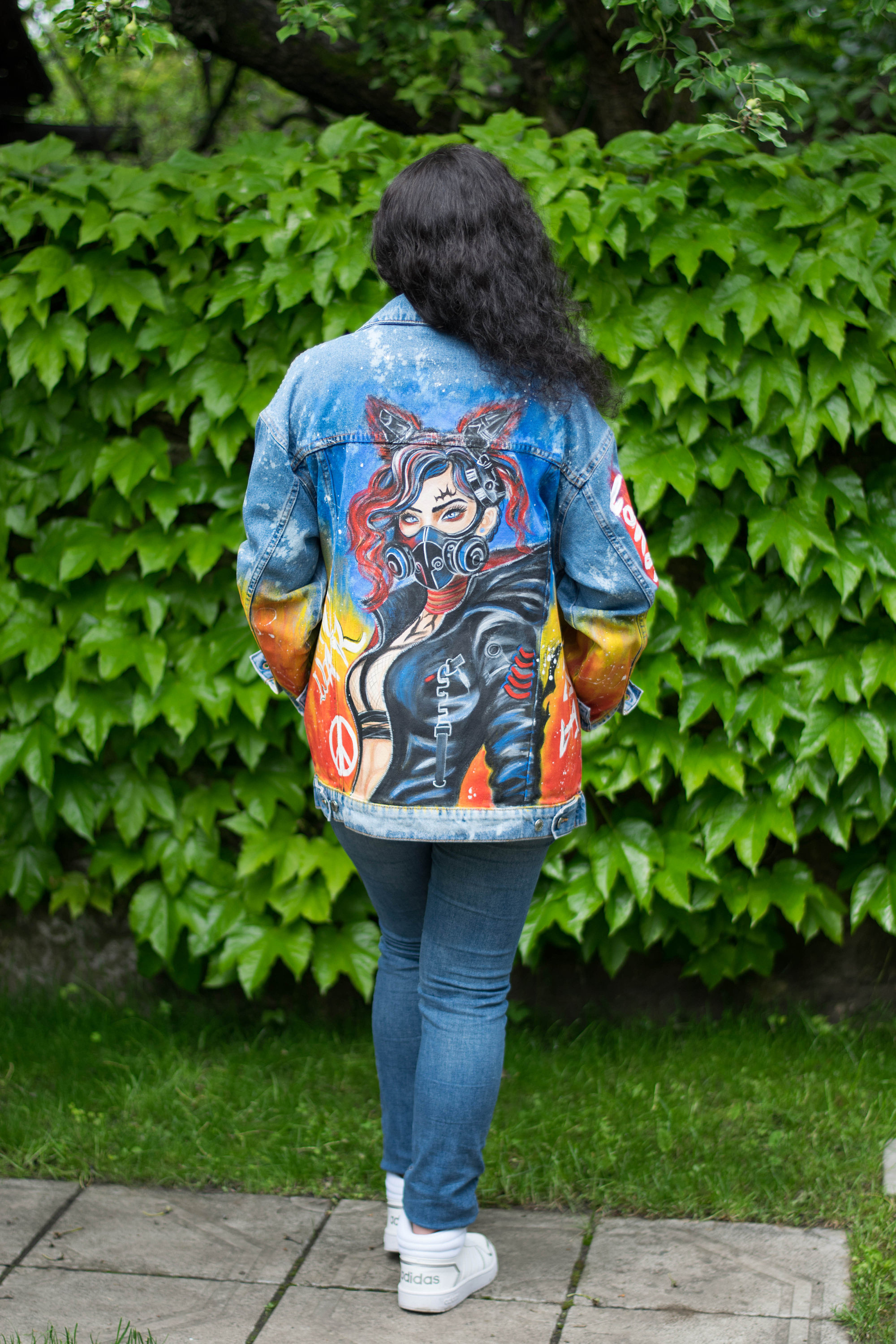 【超美品】amok handpaint denim jacket AMOK - Handpaint Denim Jacket | fakejam