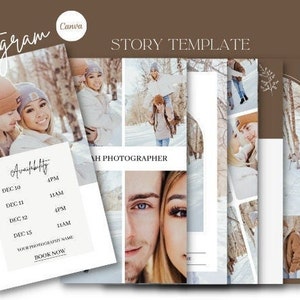 Photographer Instagram Story Template | Wedding Photography Instagram Stories | Photography Pricing List | Social Media Canva Template