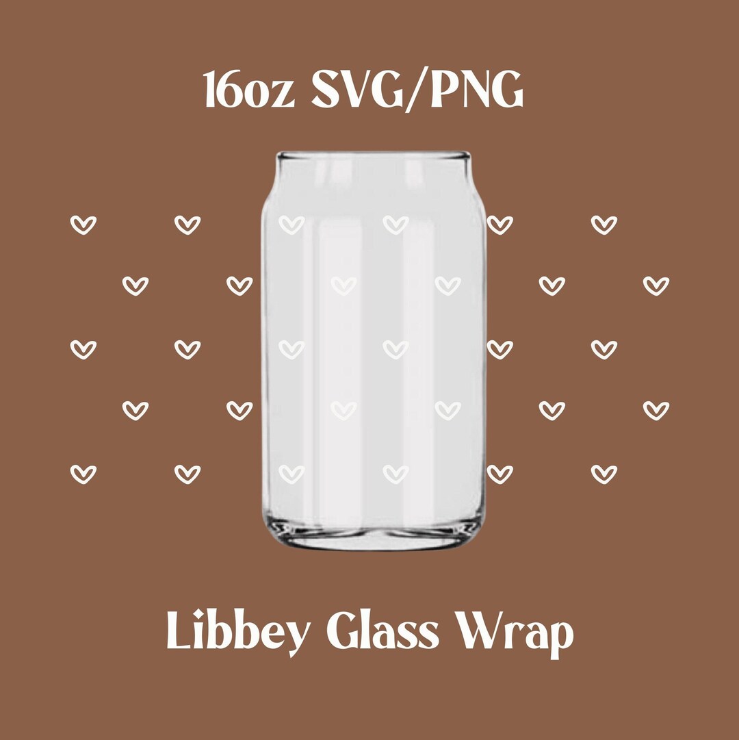 Mini Heart Can Glass Svg, Libbey Glass Can Wrap Svg, Can Glass Svg ...