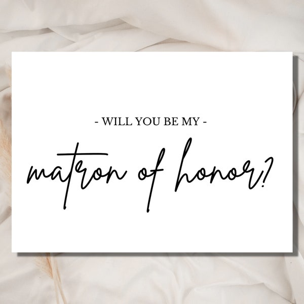 Will You Be My Matron of Honor  Printable, Ask to be Bridesmaid, Digital Download, Bridesmaid, Matron of Honor